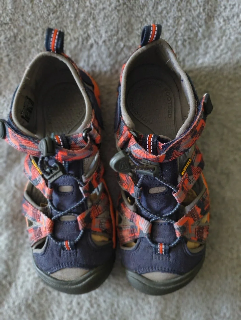 Keen Kids Sea Camp II Water CNX Hiking Sandals Orange Blue Size 2 Beach Play